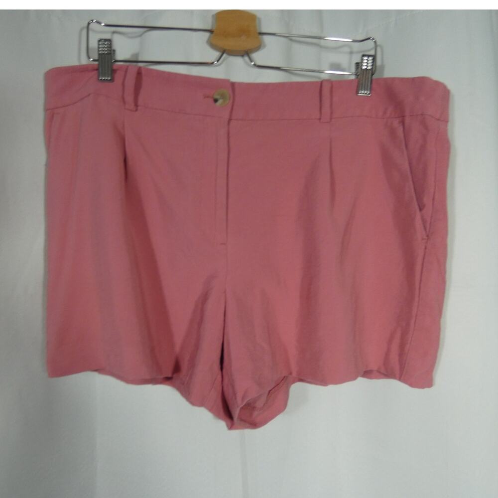 Loft Women's XL Pink Shorts Rayon Blend Elastic Waist Zipper Closure Pockets